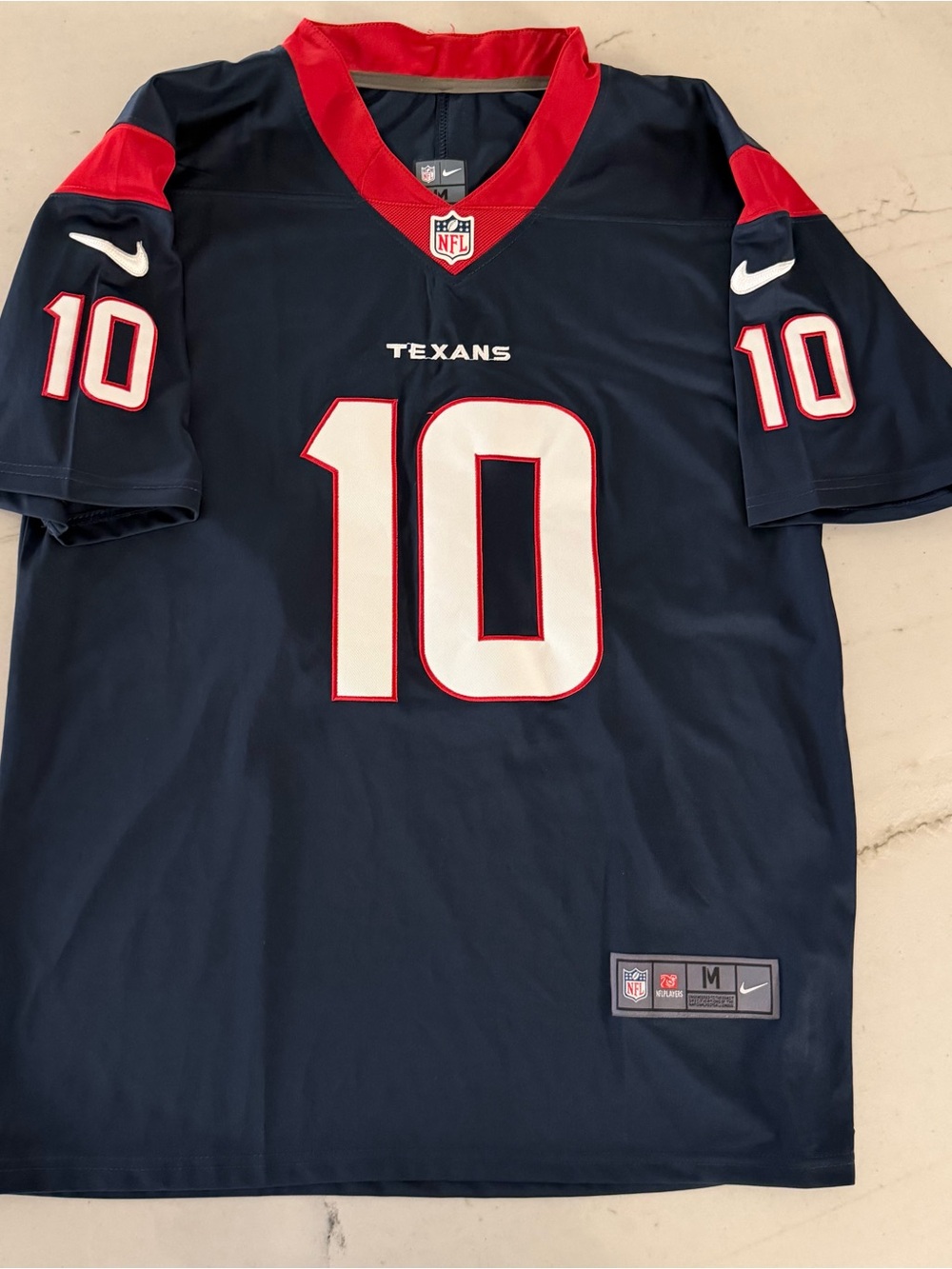 NFL Houston Texans 10 DeAndre Hopkins Nike On Field Jersey Blue Size M